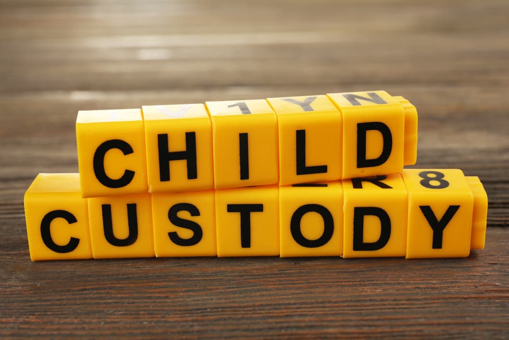 Blocks with letters regarding child-custody